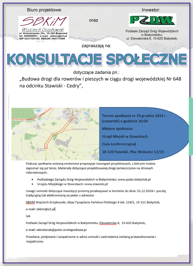 Konsultacje społeczne - plakat